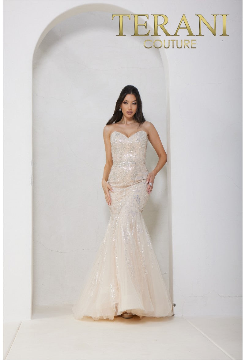 terani couture prom dress Terani Couture 241P2219 beaded strapless dress