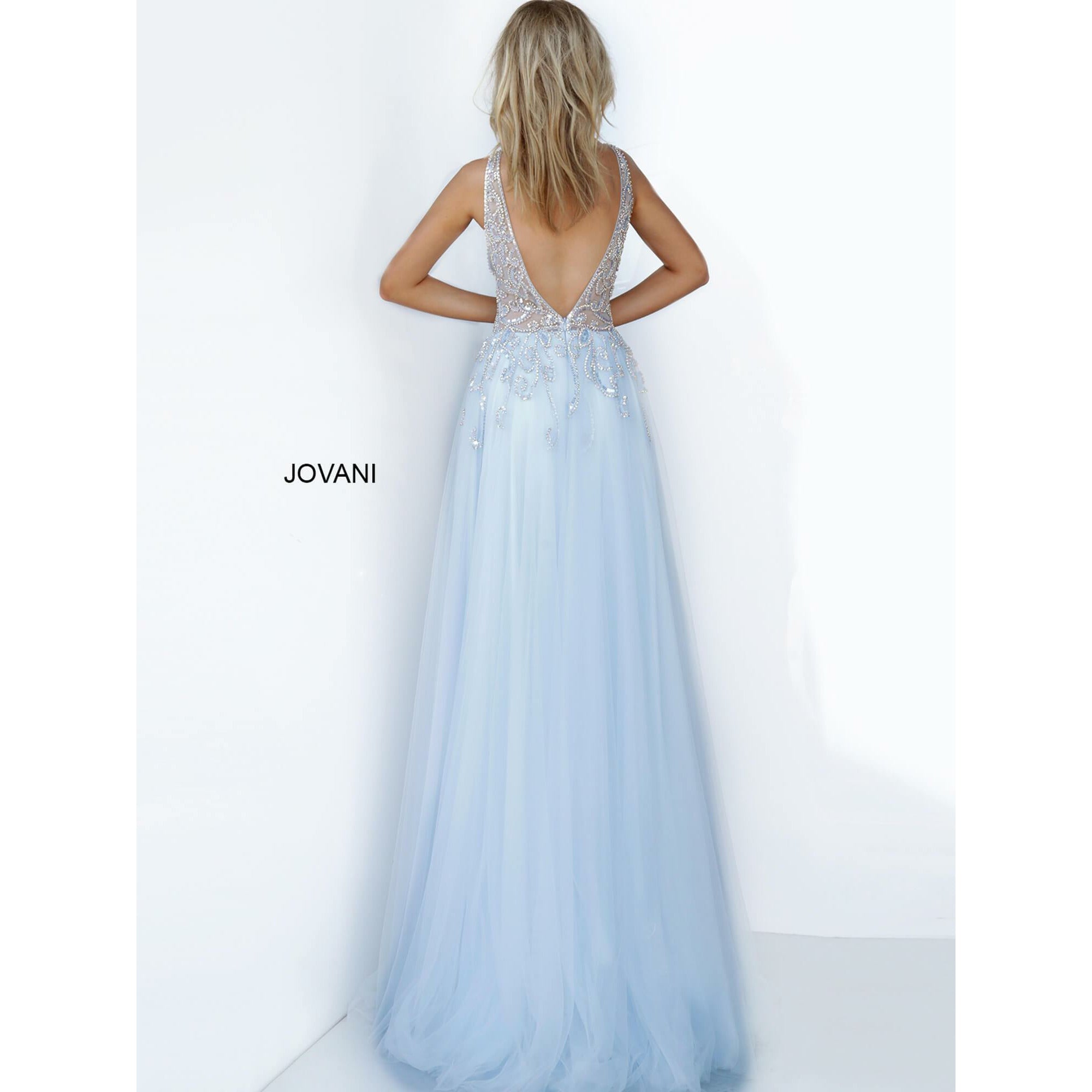 Jovani Prom Dress Embellished Sheer Bodice Tulle Jovani Prom Dress 4019