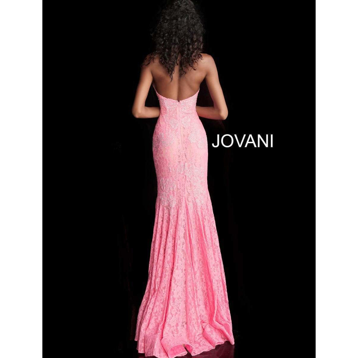 Jovani Prom Dress Fitted Strapless Lace Formal Dress 37334