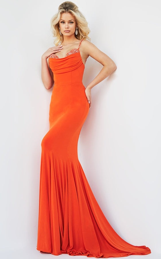 Jovani Prom Dress Jovani 23201 Fitted Spaghetti Strap Prom Dress