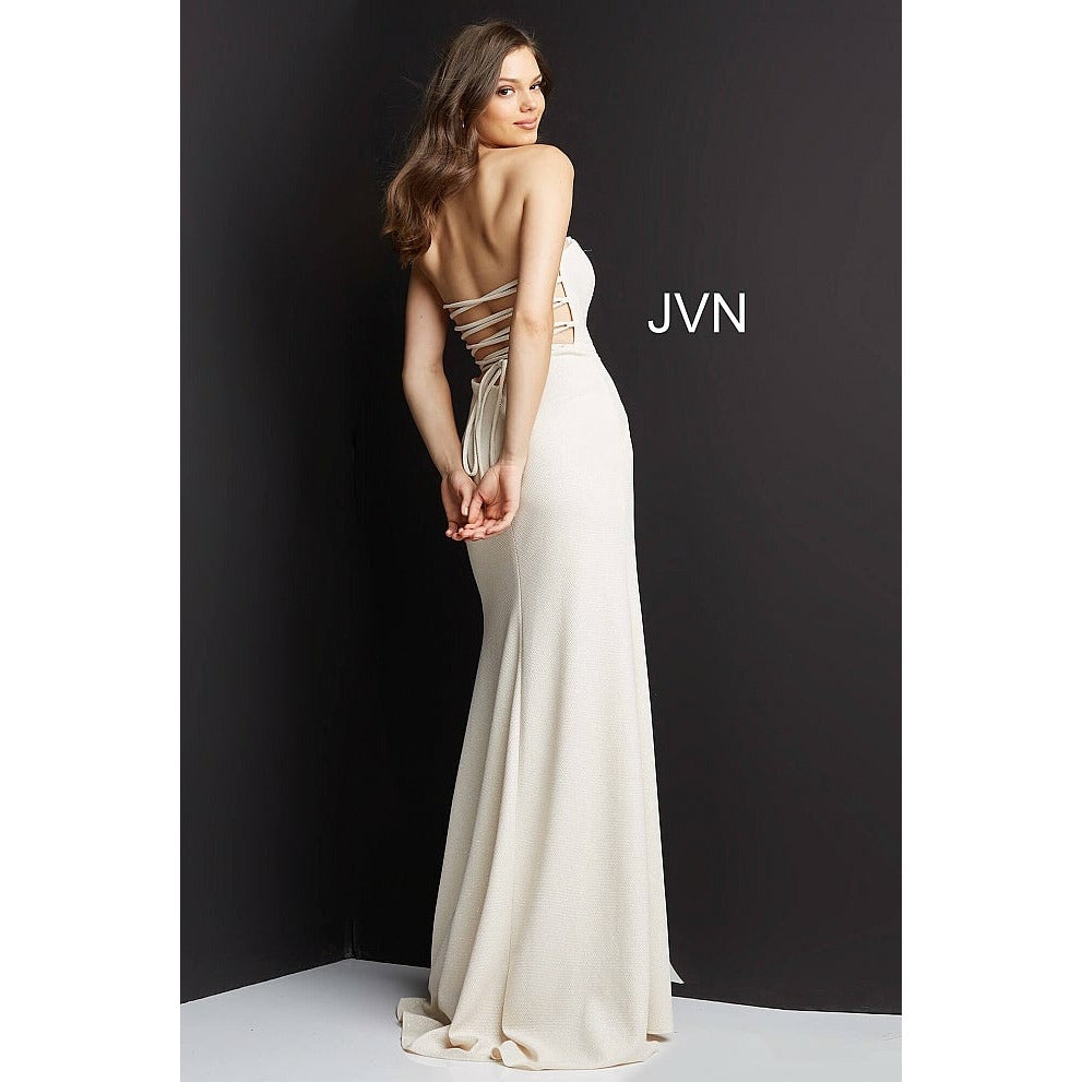 JVN by Jovani Evening Dresses JVN08510 Hunter Strapless Tie Back Prom Dress