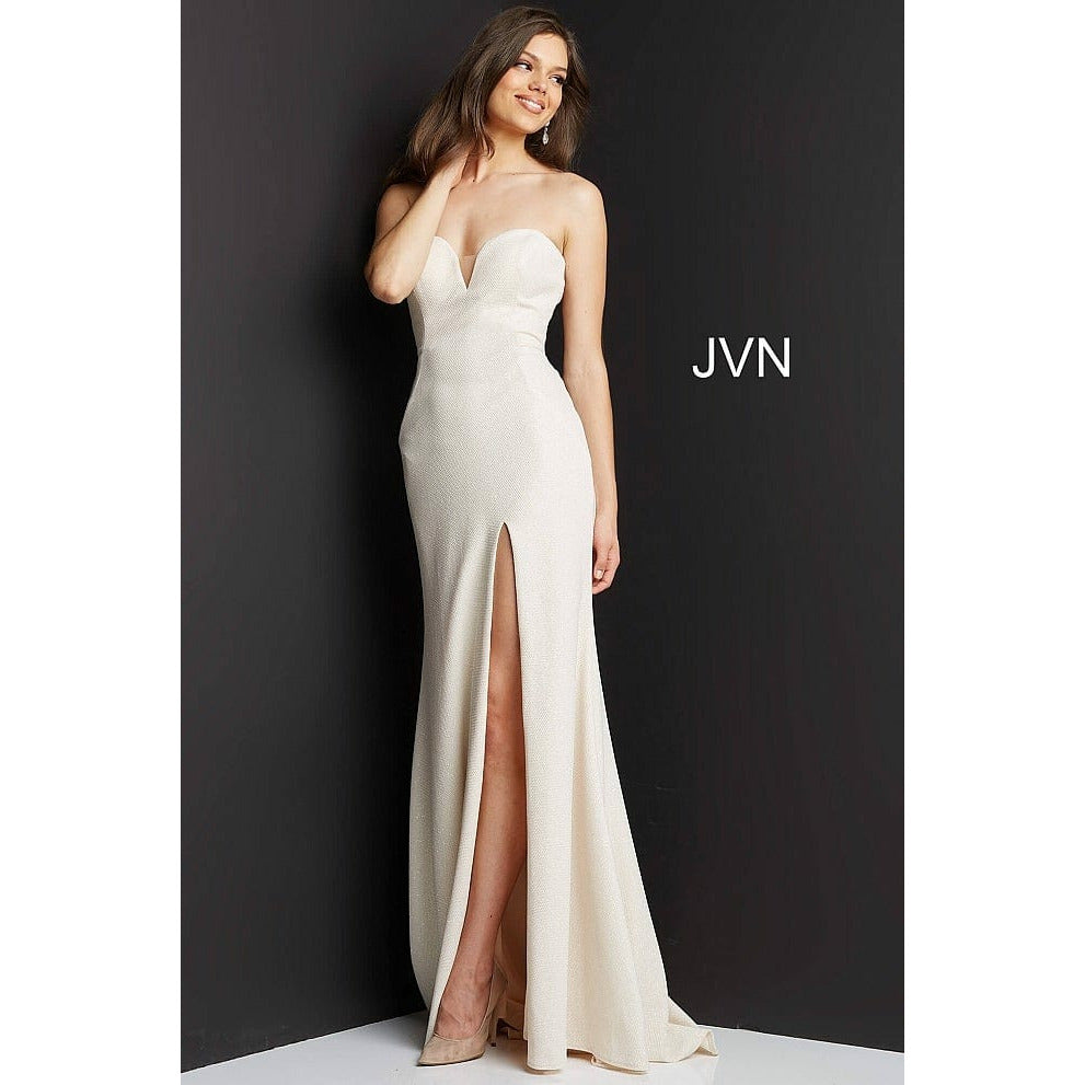 JVN by Jovani Evening Dresses JVN08510 Hunter Strapless Tie Back Prom Dress