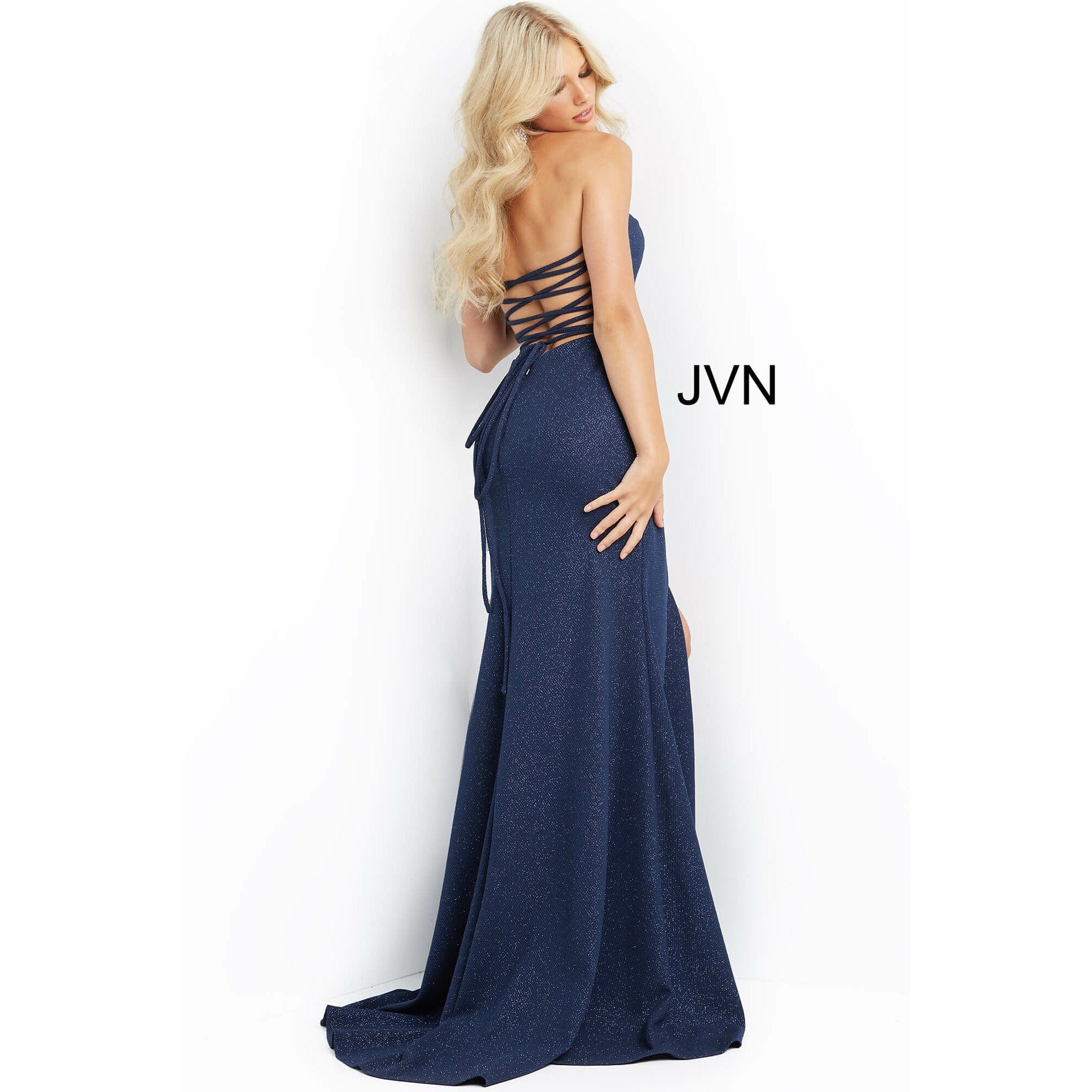 JVN by Jovani Evening Dresses JVN08510 Hunter Strapless Tie Back Prom Dress