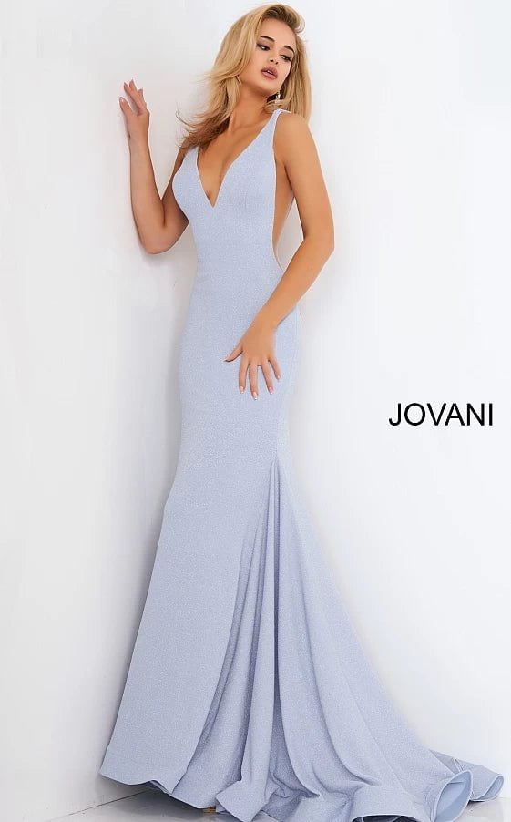 JVN by Jovani Prom Dress JVN02132 Light Blue V Neck Jovani Prom Dress