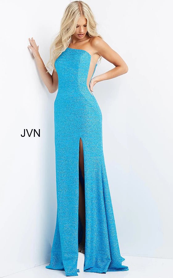 JVN by Jovani Prom Dress JVN06126 Ocean One Shoulder Fitted Prom Dress
