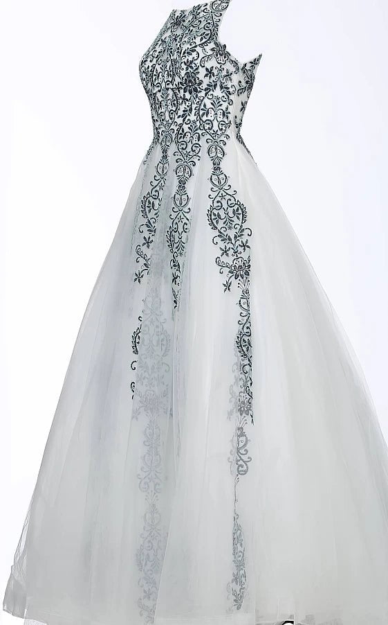 JVN by Jovani Prom Dress JVN59046 Burgundy Embellished Sleeveless Tulle Prom Ballgown