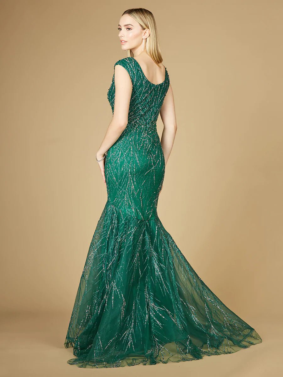 Lara Design Evening Dress LARA 29233 - CAP SLEEVE MERMAID BEADED GOWN