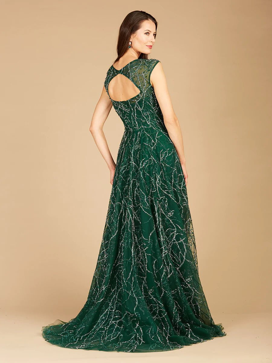 Lara Design Evening Dresses LARA 29299 - V-NECK BEADED BALL GOWN