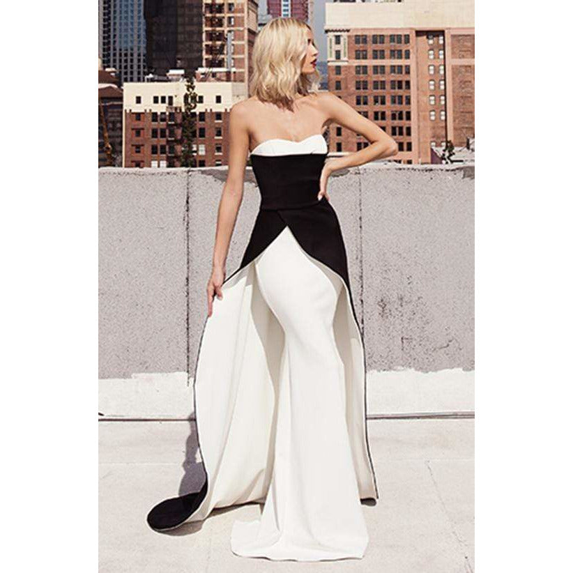 NICOLE BAKTI 655 SWEETHEART Evening Dress with overskirt 10 / Black/White NICOLE BAKTI 655 SWEETHEART Evening Dress with overskirt 10 / Black/White