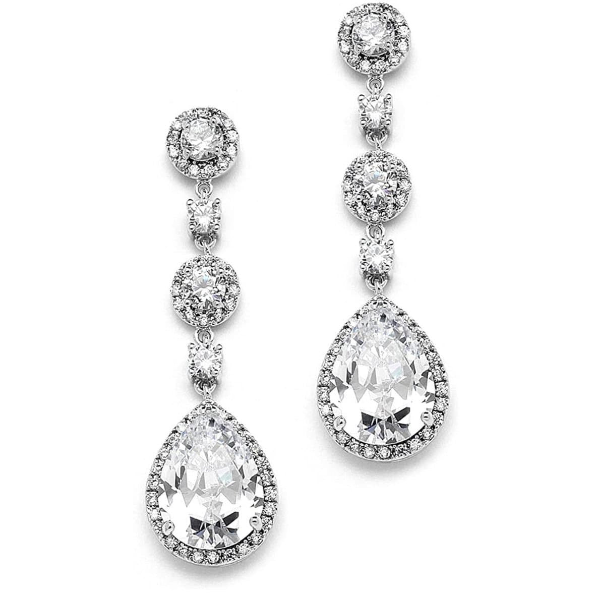 Bridal Tear Drop Earrings - NorasBridalBoutiqueNY
