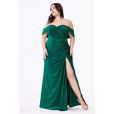 Nicole Off the Shoulder Fitted Jersey Gown NoraCoutureNY - NorasBridalBoutiqueNY