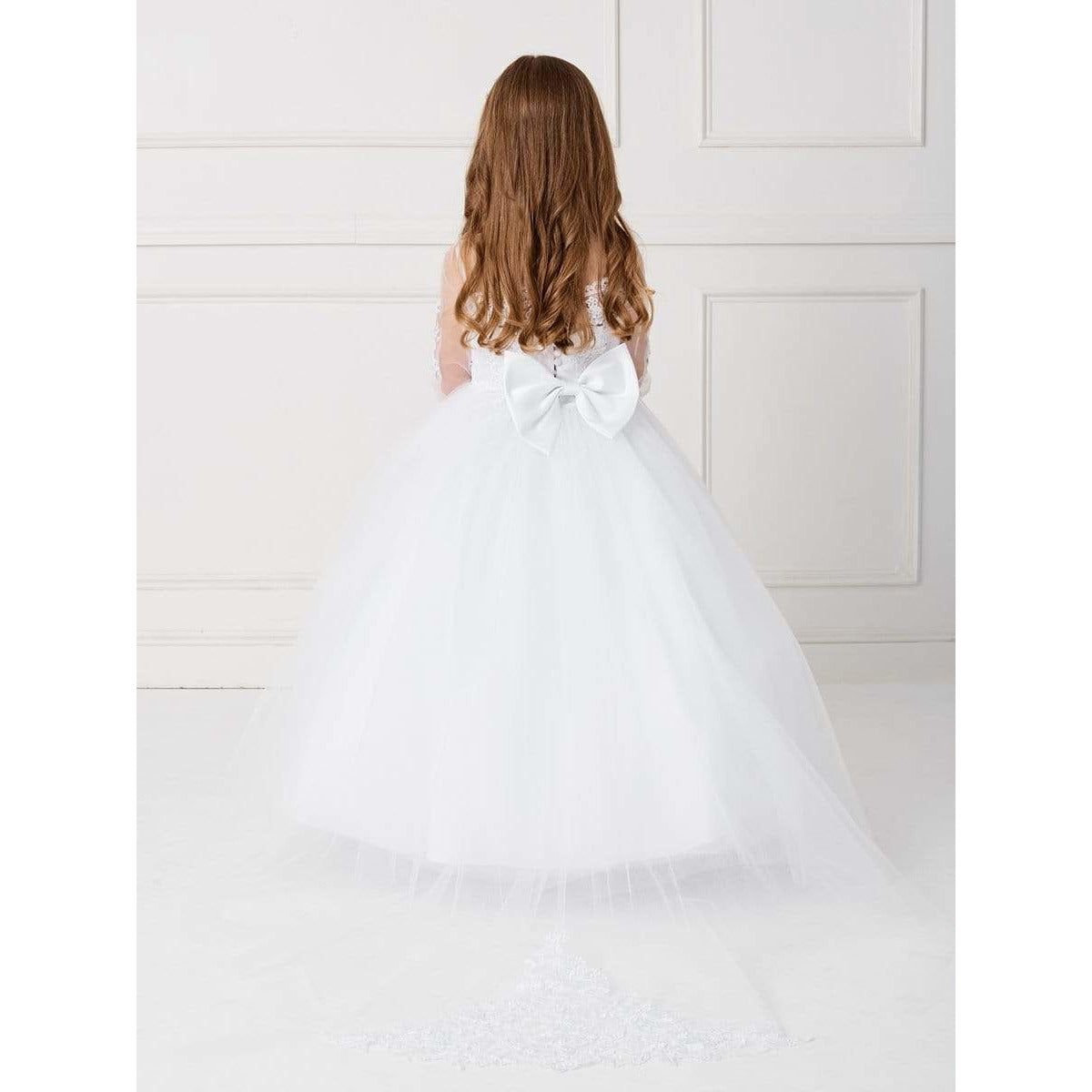 NorasBridalBoutiqueNY Flower Girl Dress Stunning Glower Girl Dress with Lace Applique