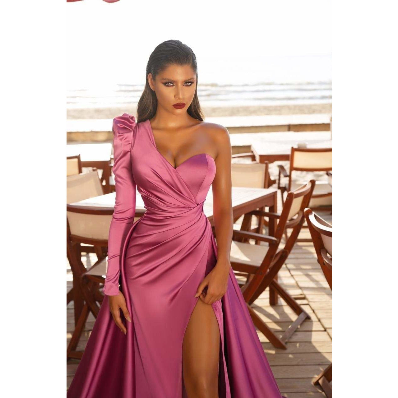 NorasBridalBoutiqueNY One Shoulder Couture Gown NorasBridalBoutiqueNY