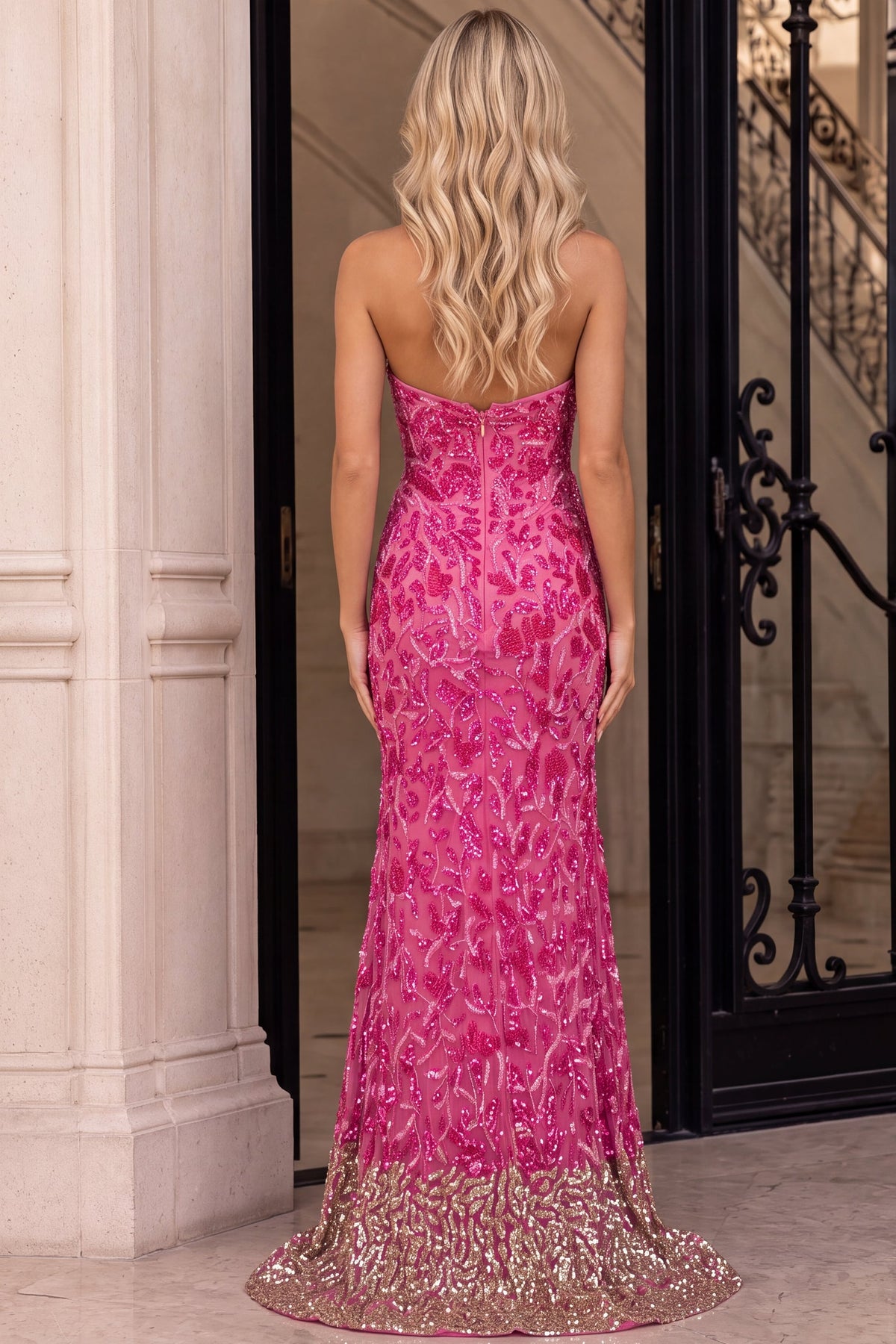 Jovani 52546 Strapless Sweetheart Sequin Fitted Mermaid Prom Gown