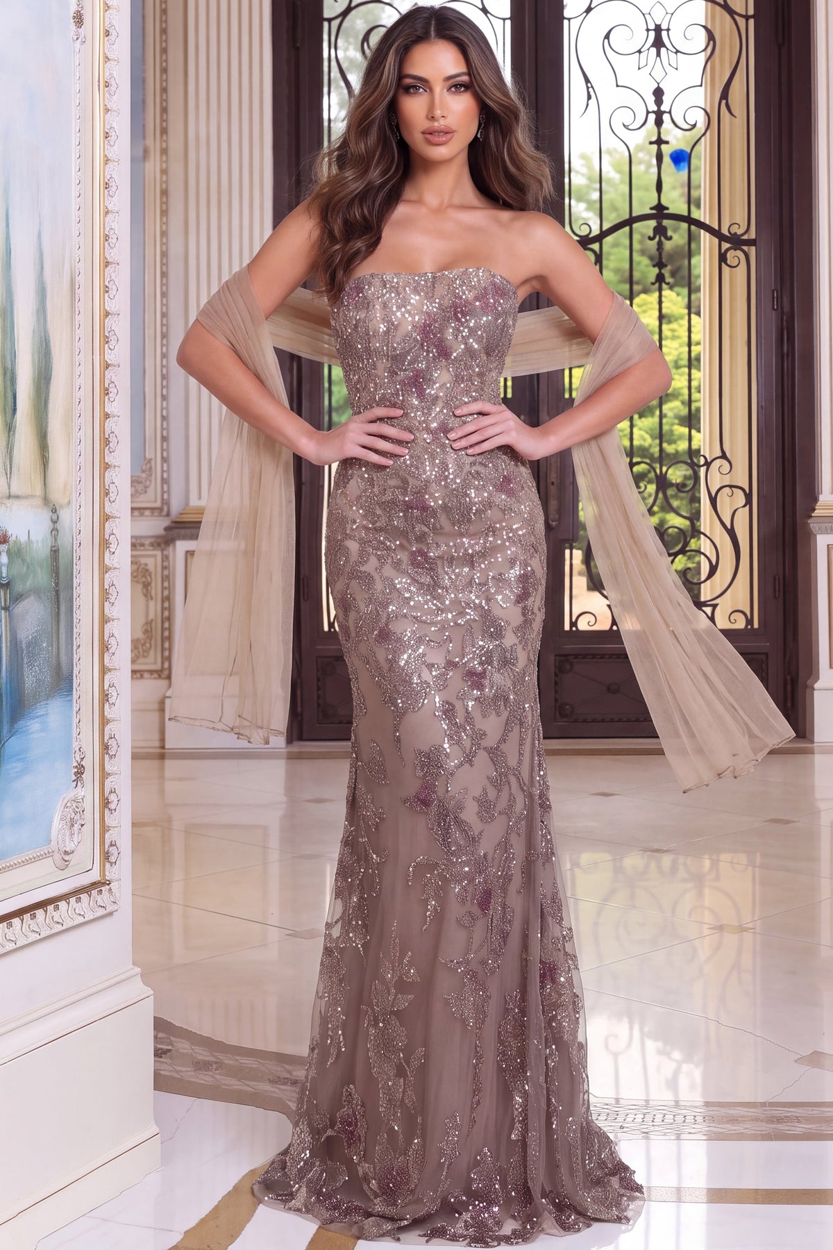 Jovani 53381 Sequin Mermaid Evening Gown