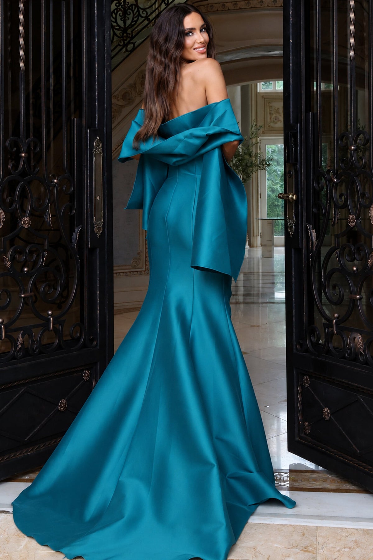 Jovani 53863 Off-Shoulder Mermaid Gown