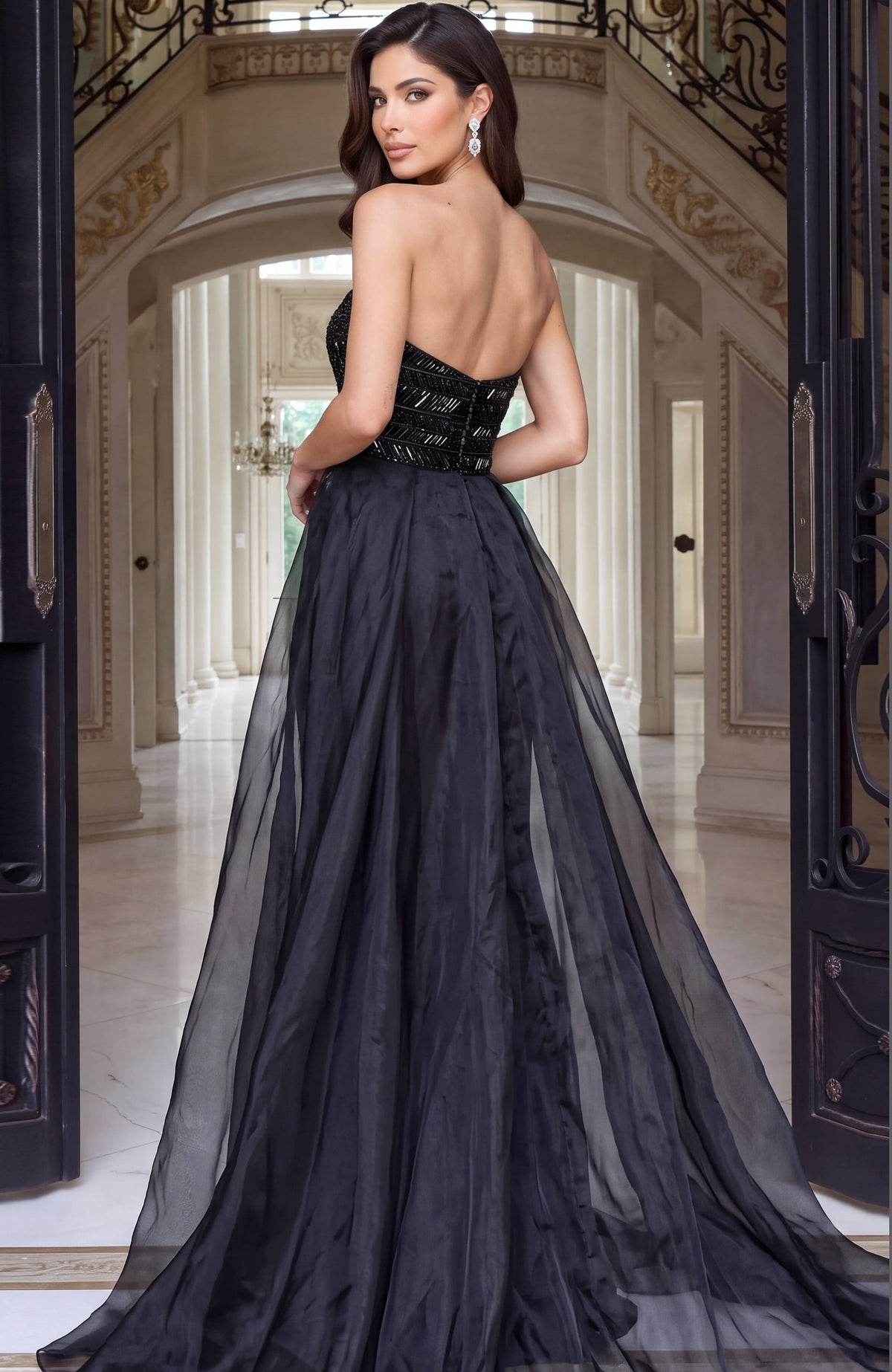 Jovani 53927 Strapless Plunging Beaded Mermaid Gown