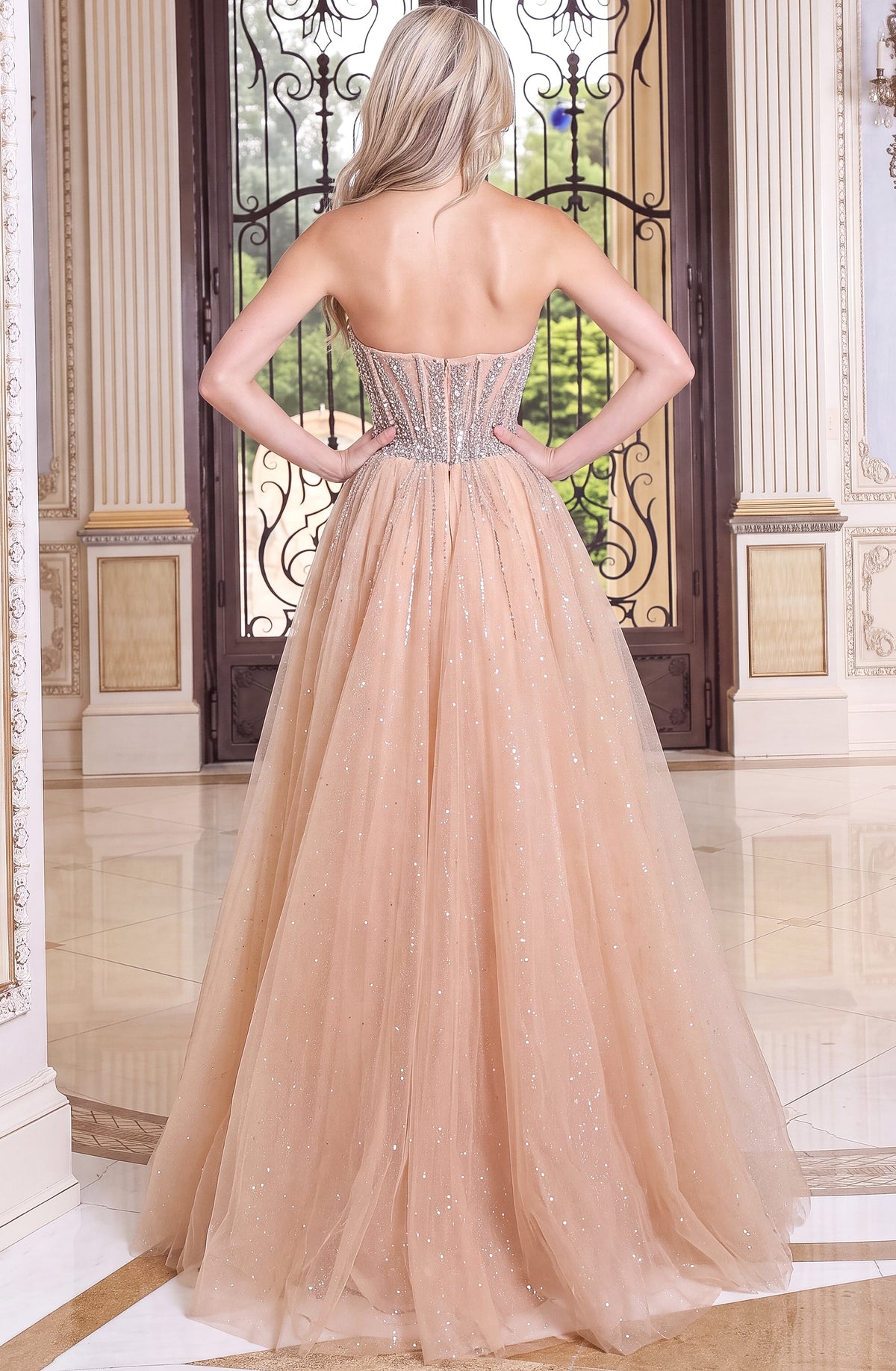 Jovani 55237 Beaded Sweetheart Sheath Gown