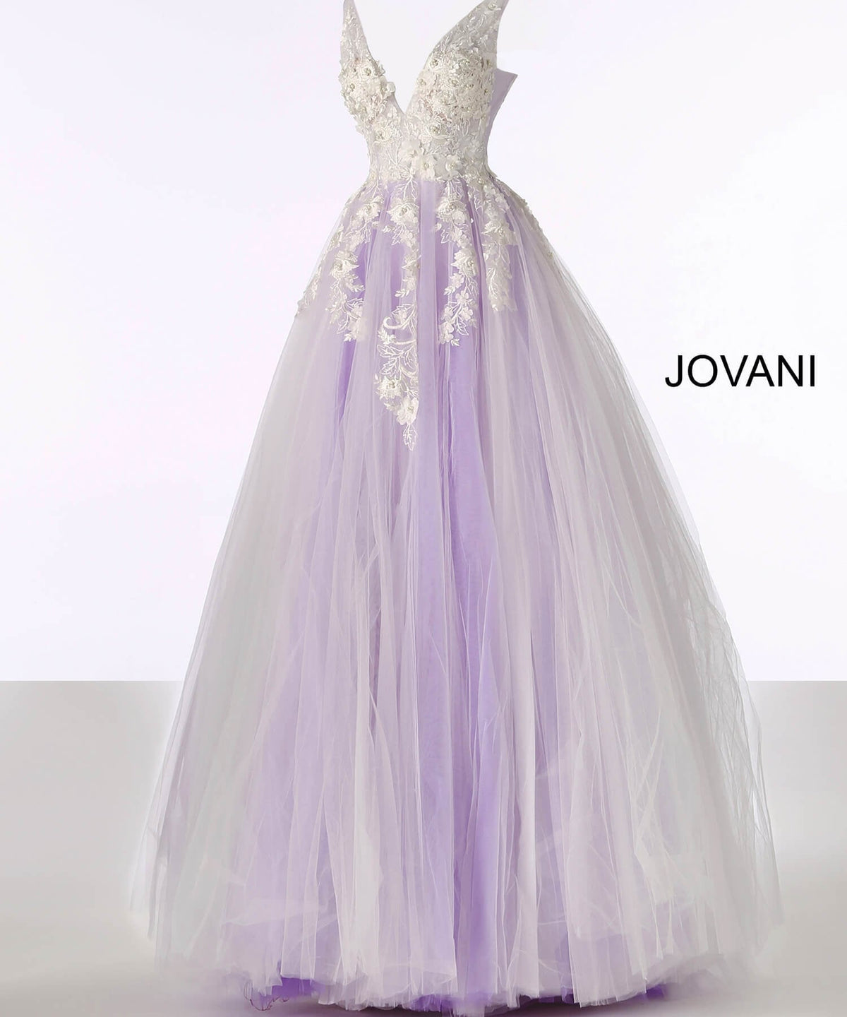 Jovani 55634 Red Floral Appliques Dress