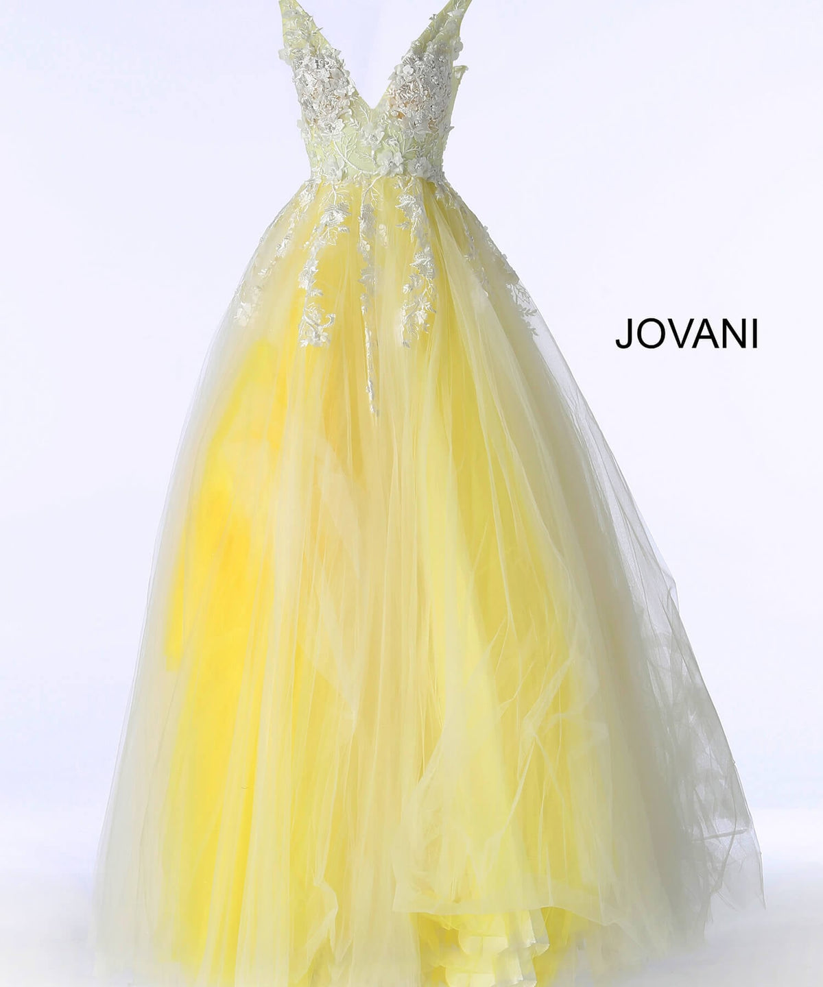 Jovani 55634 Red Floral Appliques Dress