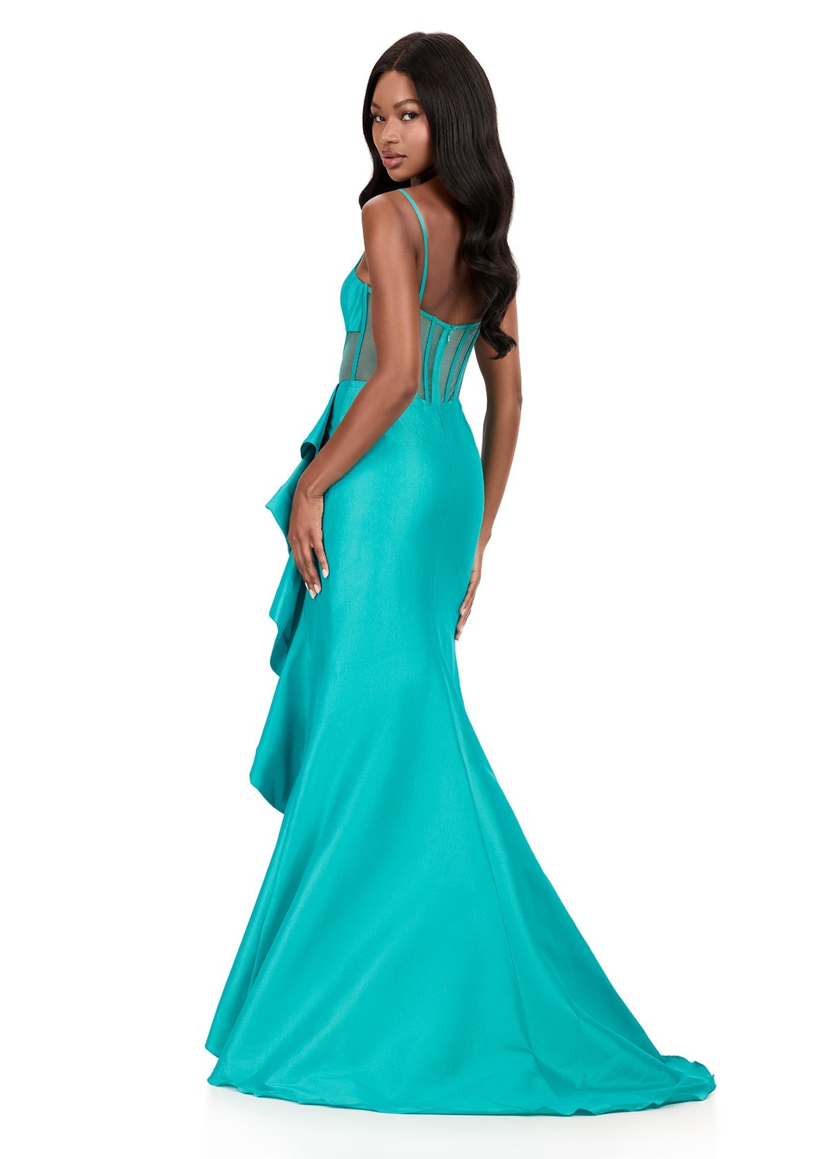 ASHLEYlauren Dress ASHLEYlauren Style 12213 - Taffeta Prom Dress with Boning Corset
