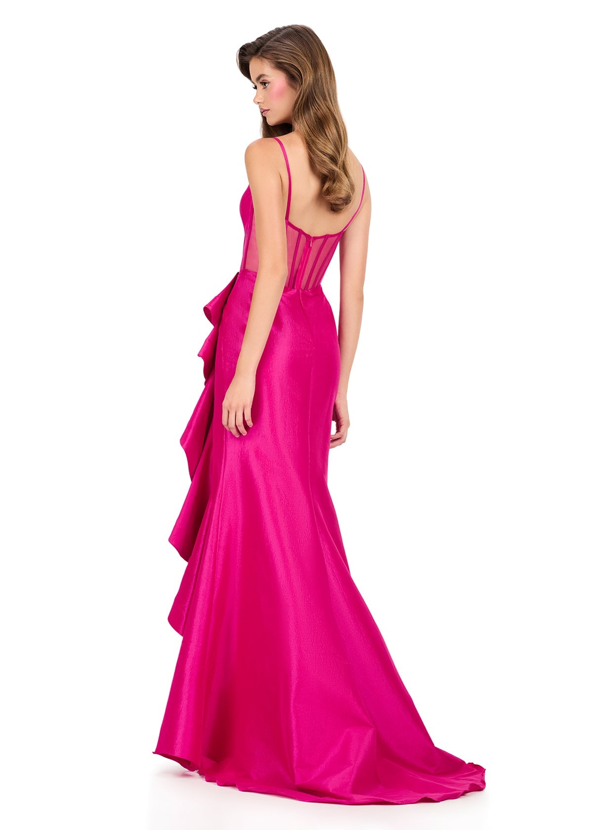 ASHLEYlauren Dress ASHLEYlauren Style 12213 - Taffeta Prom Dress with Boning Corset