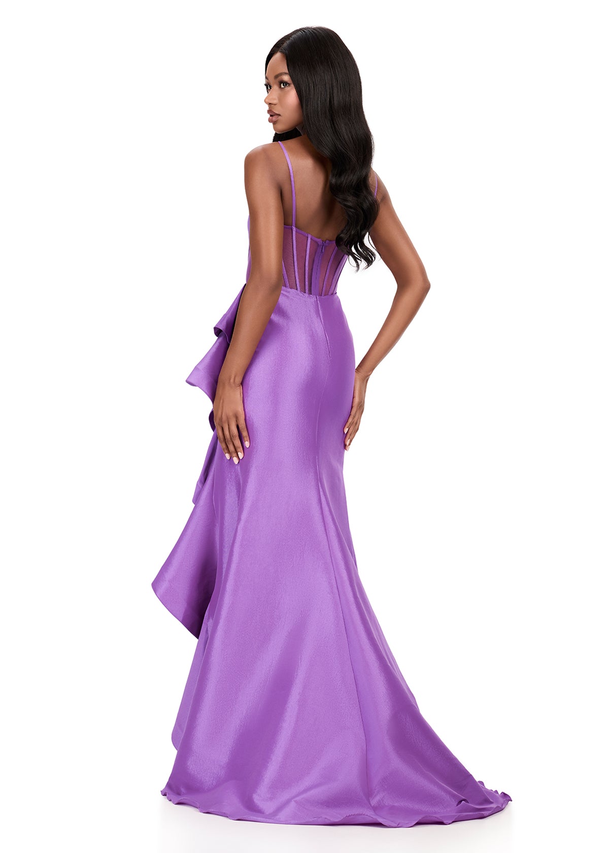 ASHLEYlauren Dress ASHLEYlauren Style 12213 - Taffeta Prom Dress with Boning Corset