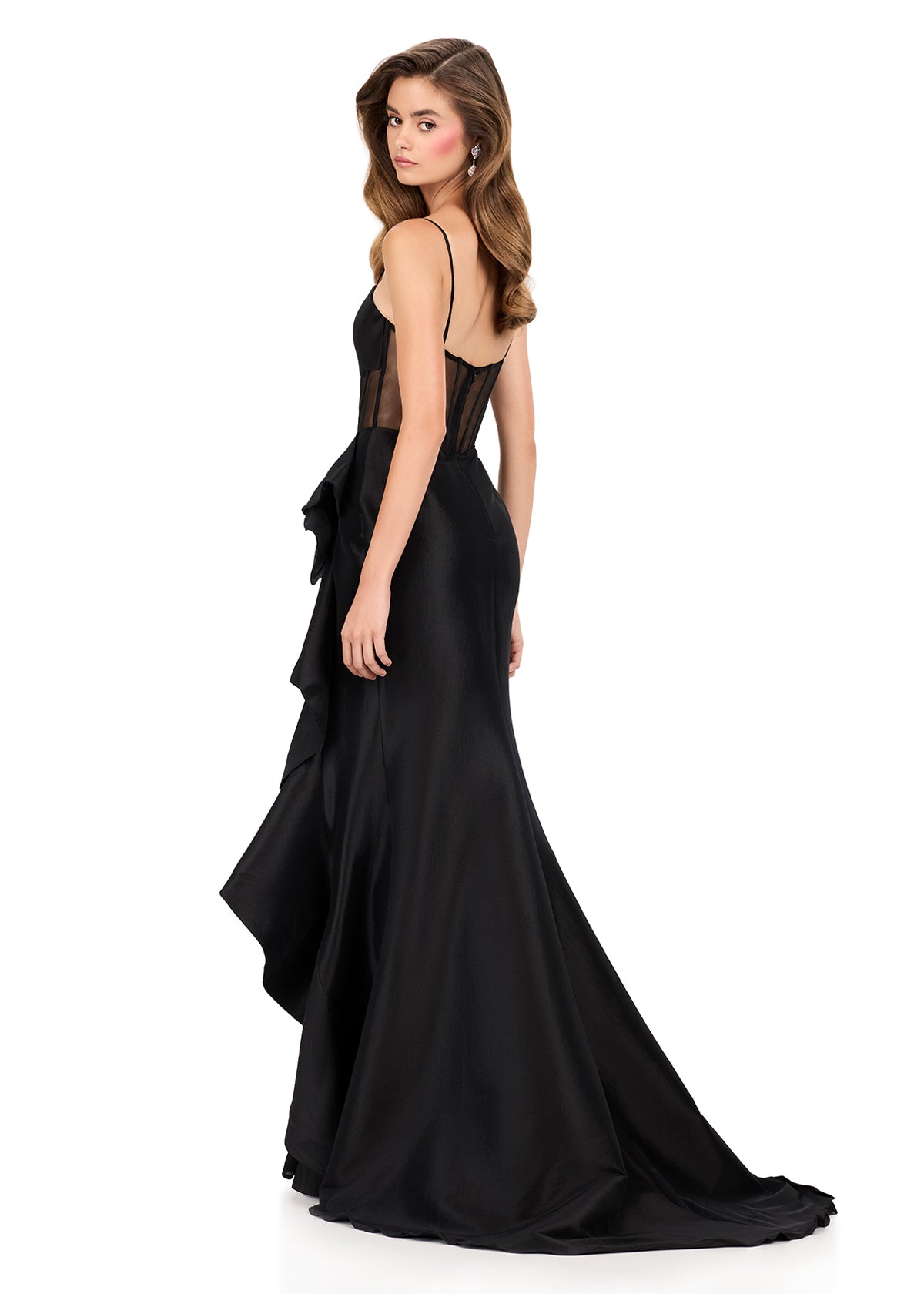 ASHLEYlauren Dress ASHLEYlauren Style 12213 - Taffeta Prom Dress with Boning Corset