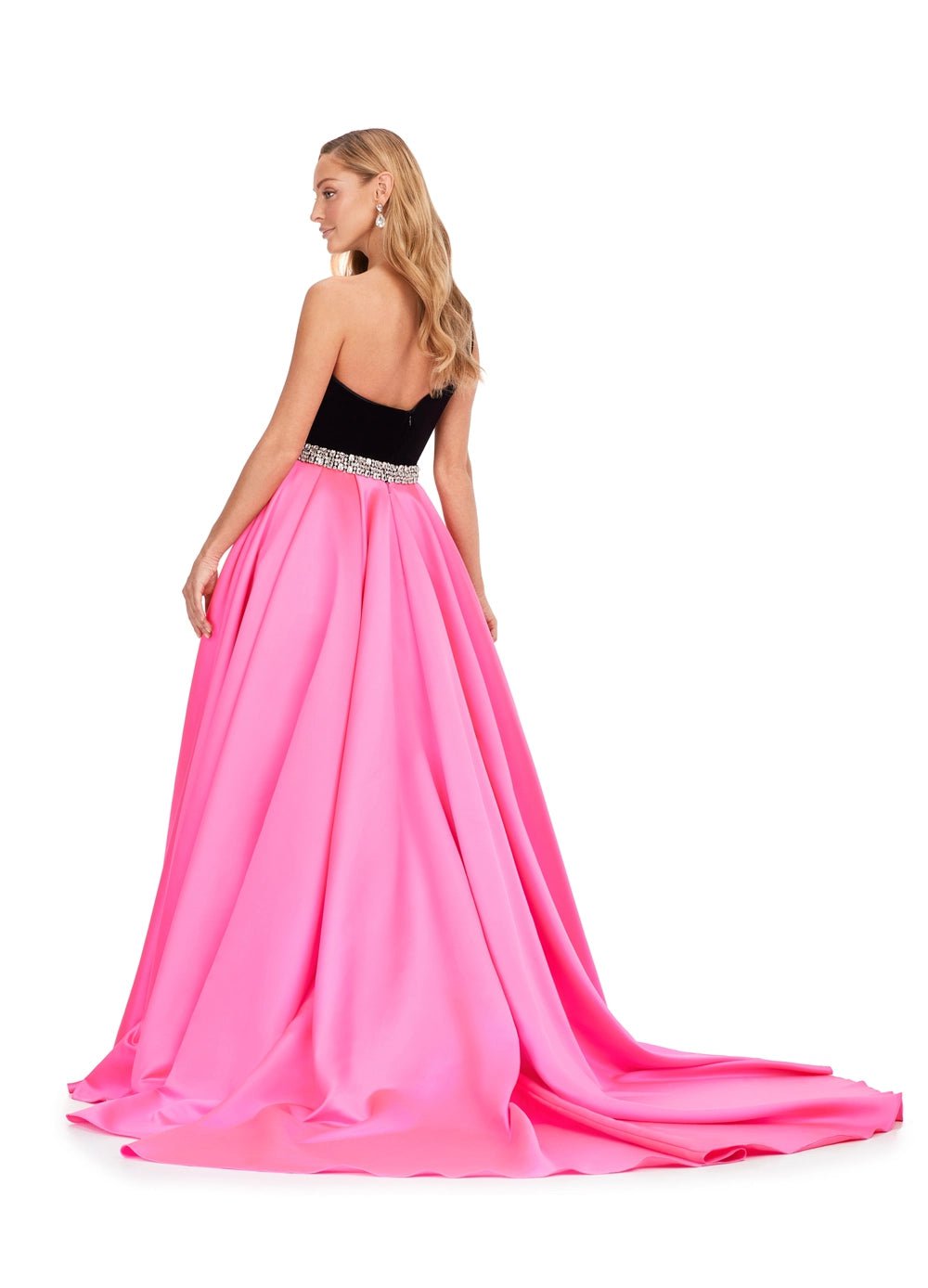 ASHLEYlauren Dress Black/Hot Pink ASHLEYlauren 11265