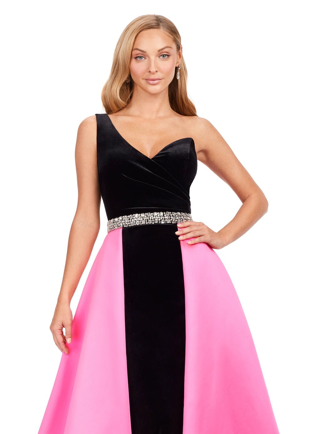 ASHLEYlauren Dress Black/Hot Pink ASHLEYlauren 11265