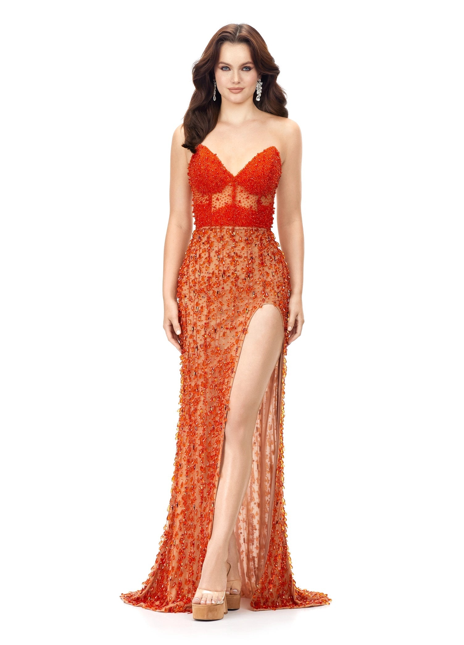 ASHLEYlauren Dress Orange ASHLEYlauren 11275