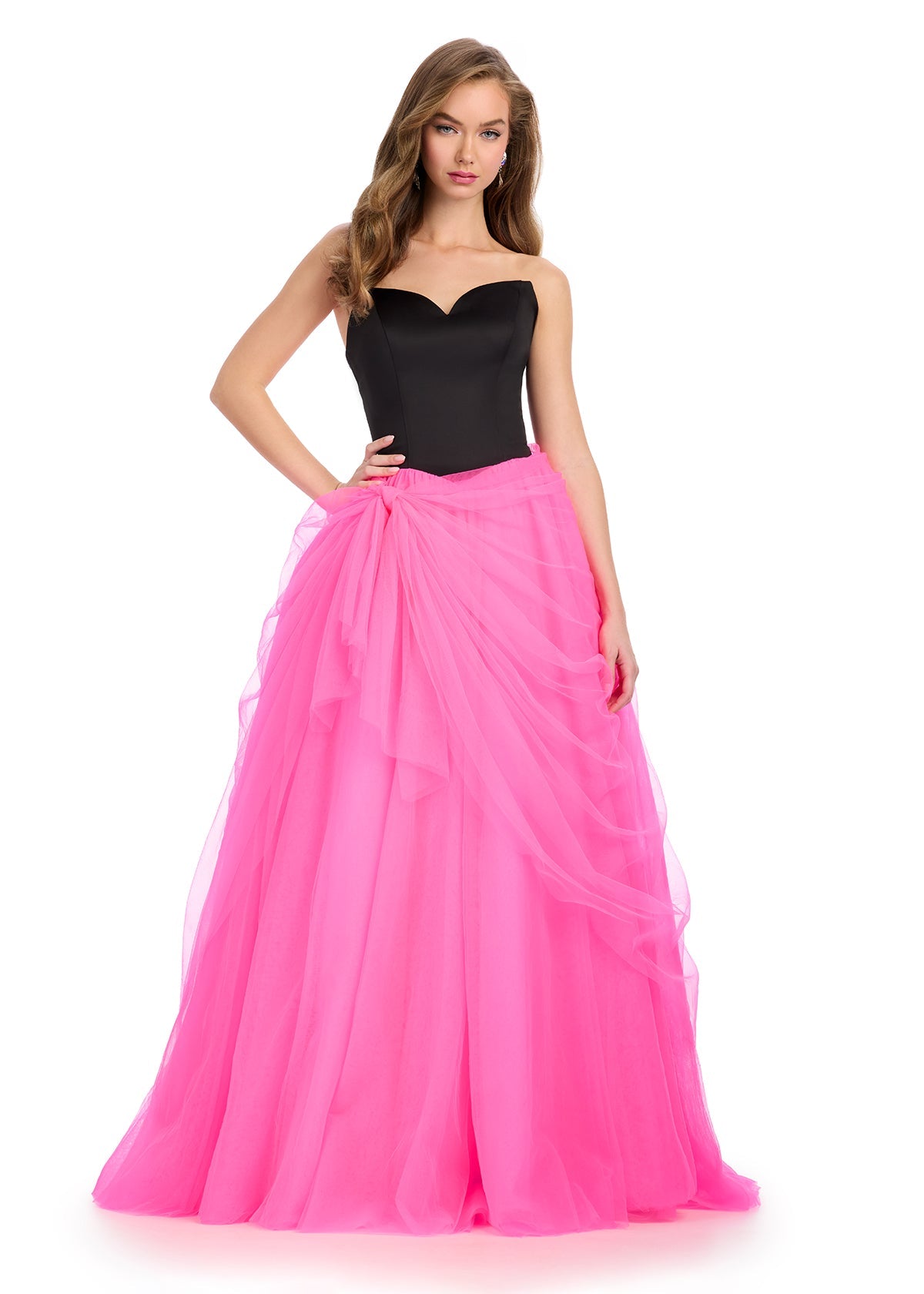 ASHLEYlauren Dresses 0 / Black/Hot Pink ASHLEYlauren 11984