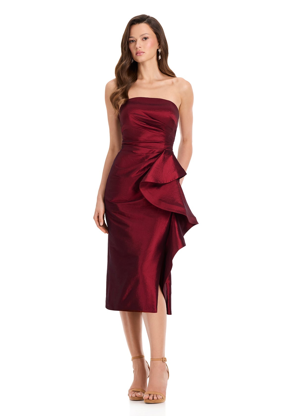 ASHLEYlauren Dresses 0 / Burgundy ASHLEYlauren E40005