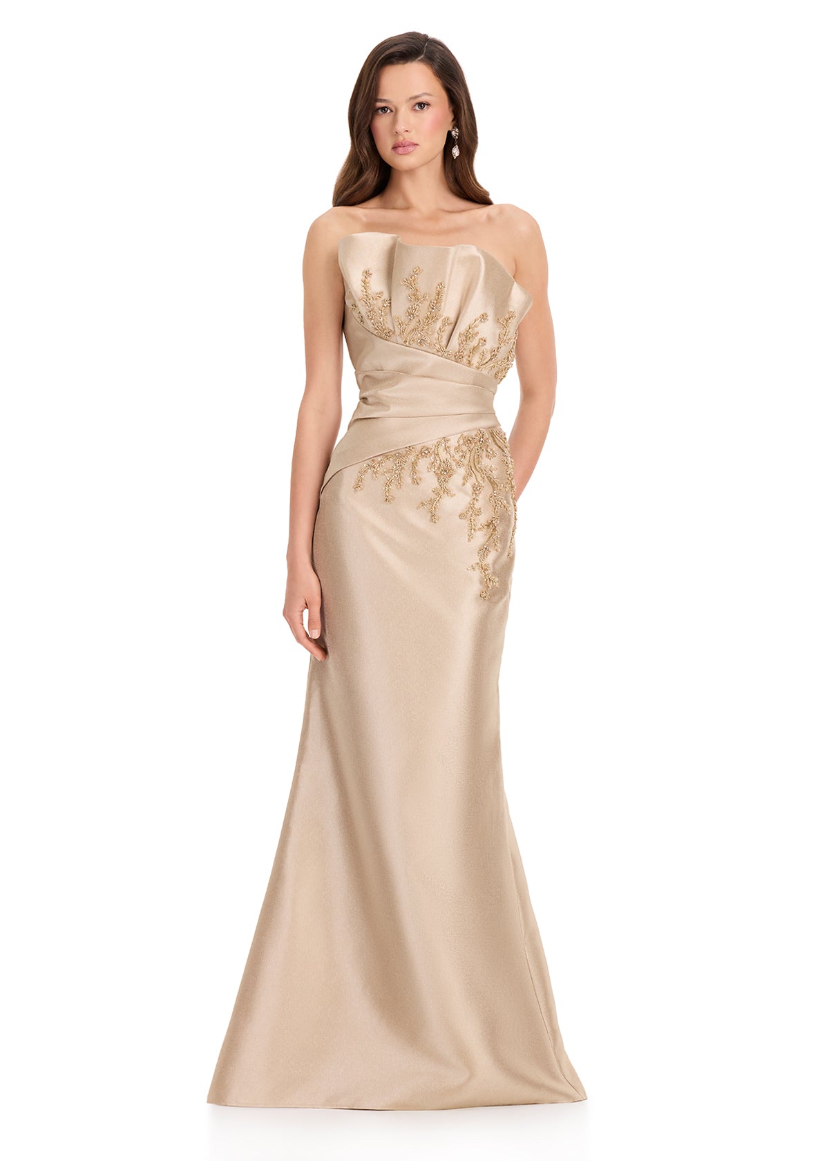ASHLEYlauren Dresses 0 / Gold ASHLEYlauren E12361