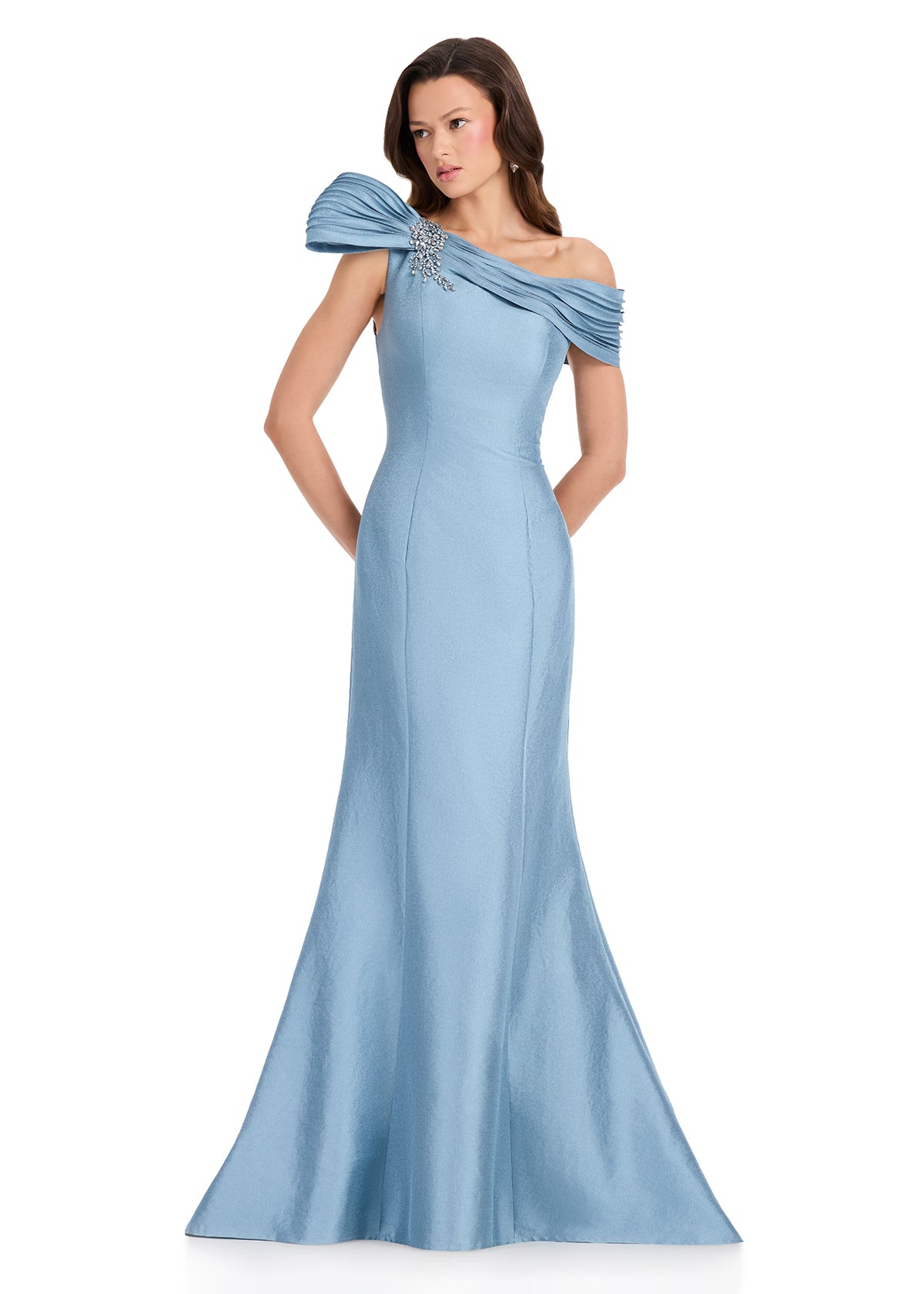 ASHLEYlauren Dresses 0 / Slate Blue ASHLEYlauren E12370