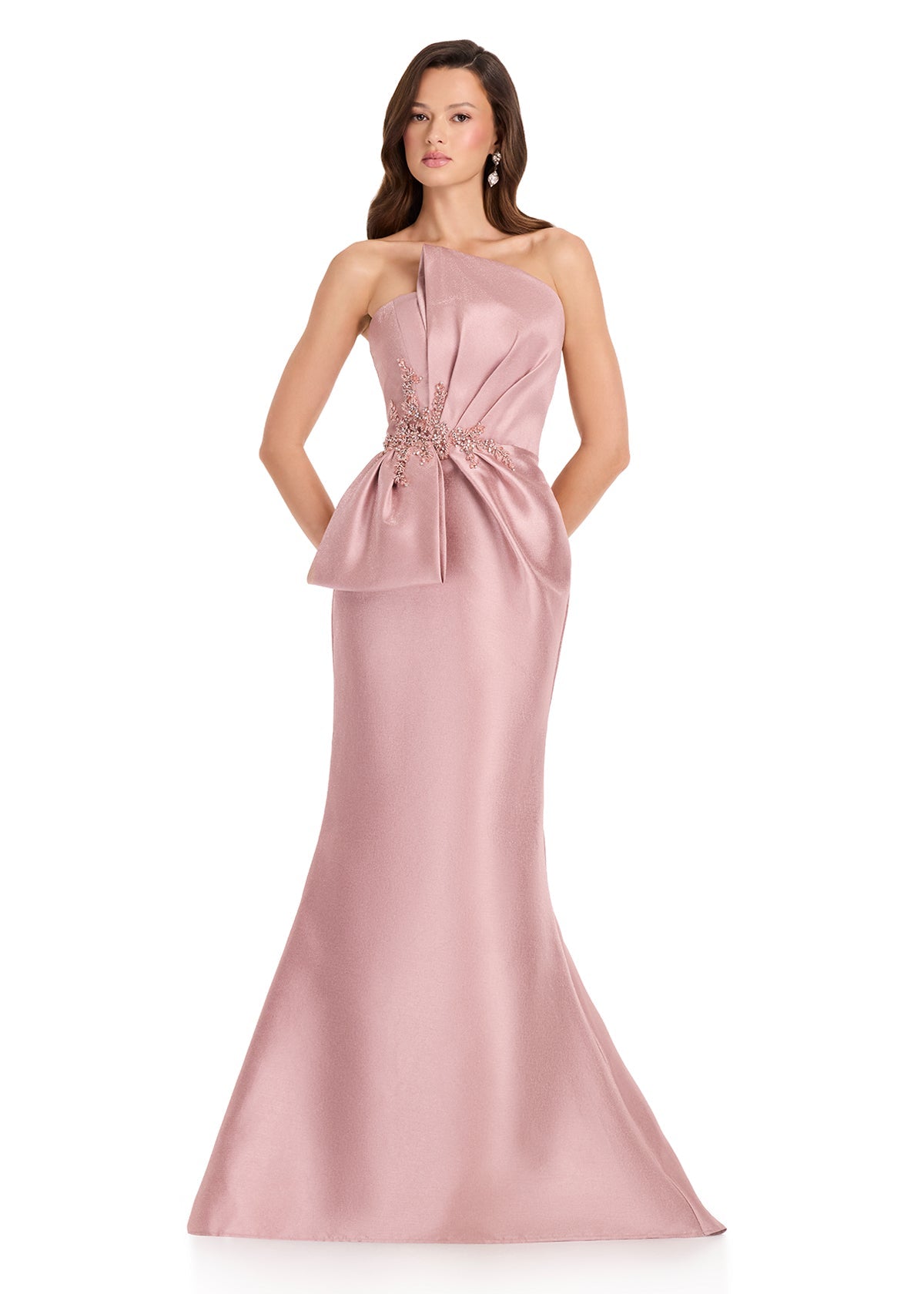 ASHLEYlauren Dresses 0 / Taupe ASHLEYlauren E12362