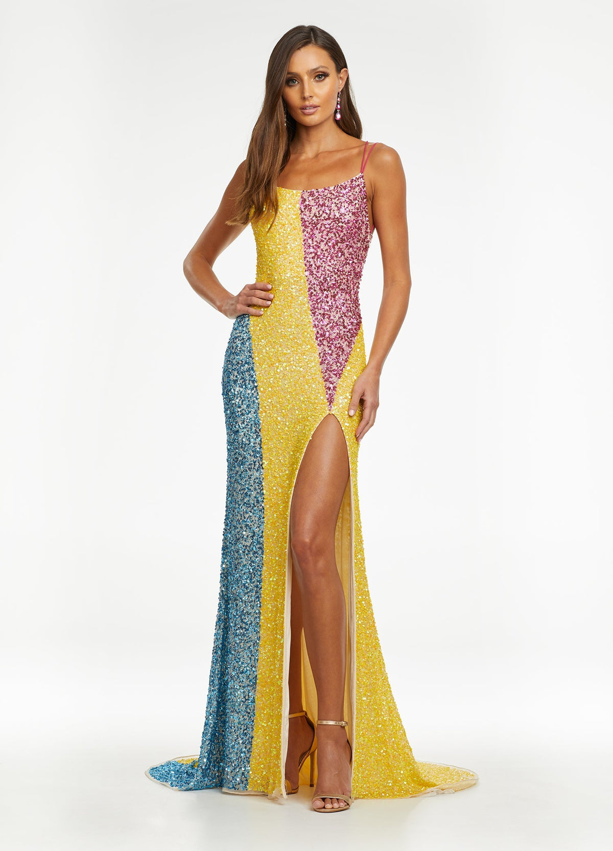 ASHLEYlauren Dresses 0 / Yellow/Multi ASHLEYlauren 11160