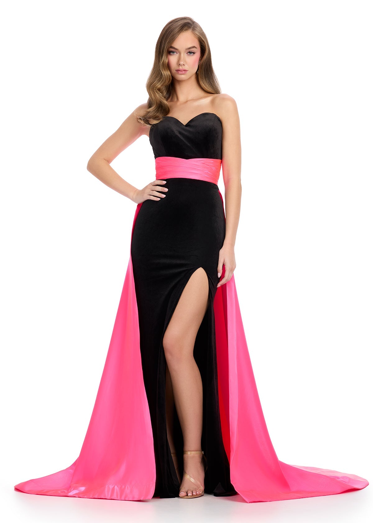 ASHLEYlauren Dresses 00 / Black/Hot Pink ASHLEYlauren 11857
