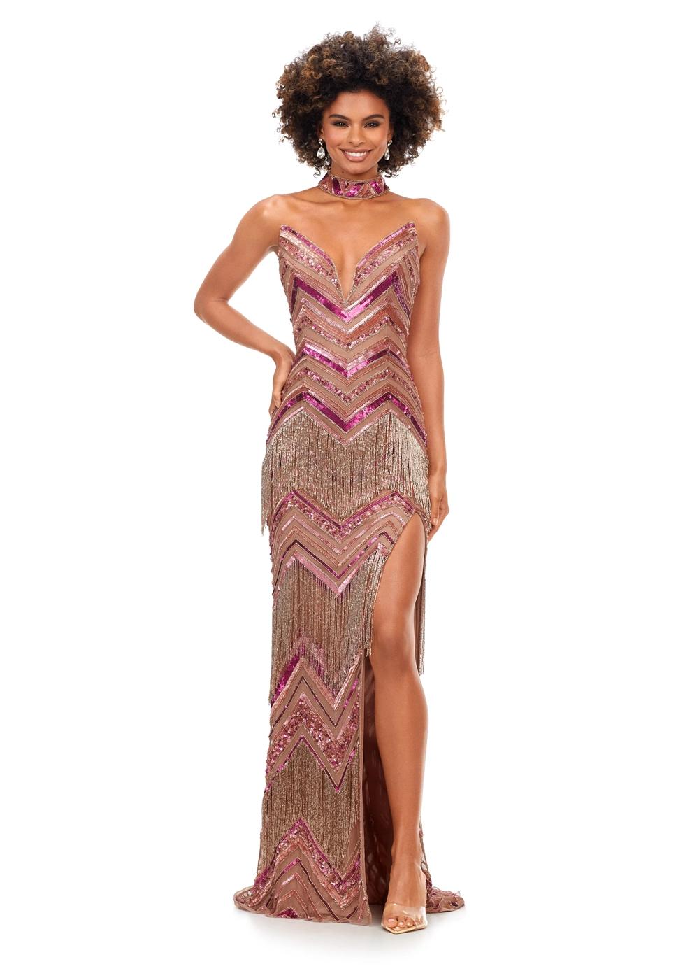 ASHLEYlauren Dresses 2 / Multi/Nude ASHLEYlauren 11259