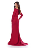 ASHLEYlauren Evening Dress 0 Ashley Lauren 11450 - Beaded Trim Asymmetric Evening Gown