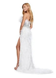 ASHLEYlauren pageant gown ASHLEYlauren 11457 Strapless Gown with Beading and Feathers