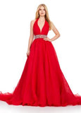 ASHLEYlauren pageant gown ASHLEYlauren 11546 Organza Ball Gown with Beaded Belt