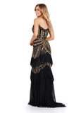 ASHLEYlauren Prom Dress ASHLEYlauren 11438 Strapless Gown with Sequin Motif and Ruffles
