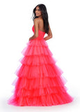 ASHLEYlauren Prom Dress ASHLEYlauren 11622 Spaghetti Strap Tiered Tulle Ball Gown