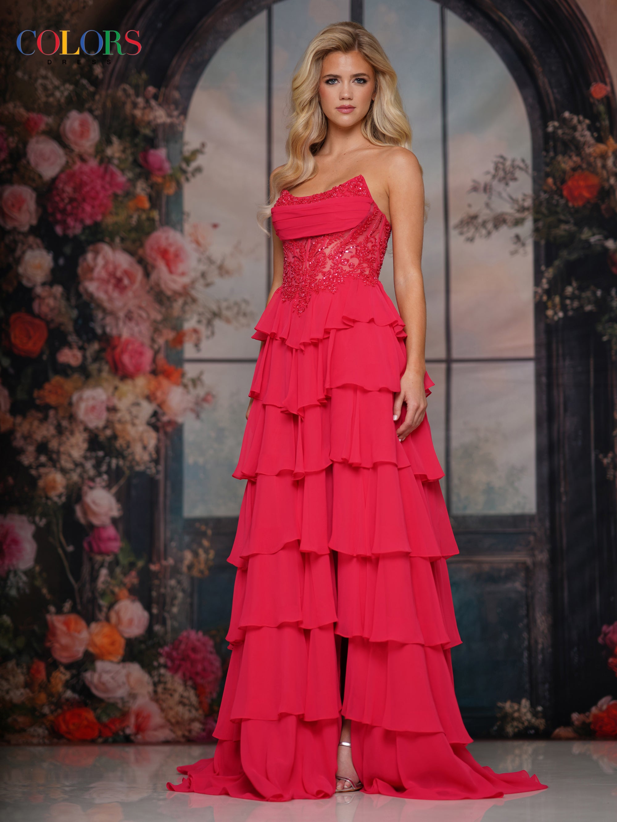 Colors Dress Evening Dress Watermelon / 0 Colors Dress 3934