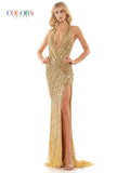 Colors Dress Evening Gown 6 / Gold Colors Dress K144