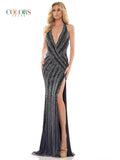 Colors Dress Evening Gown 6 / Navy Colors Dress K144