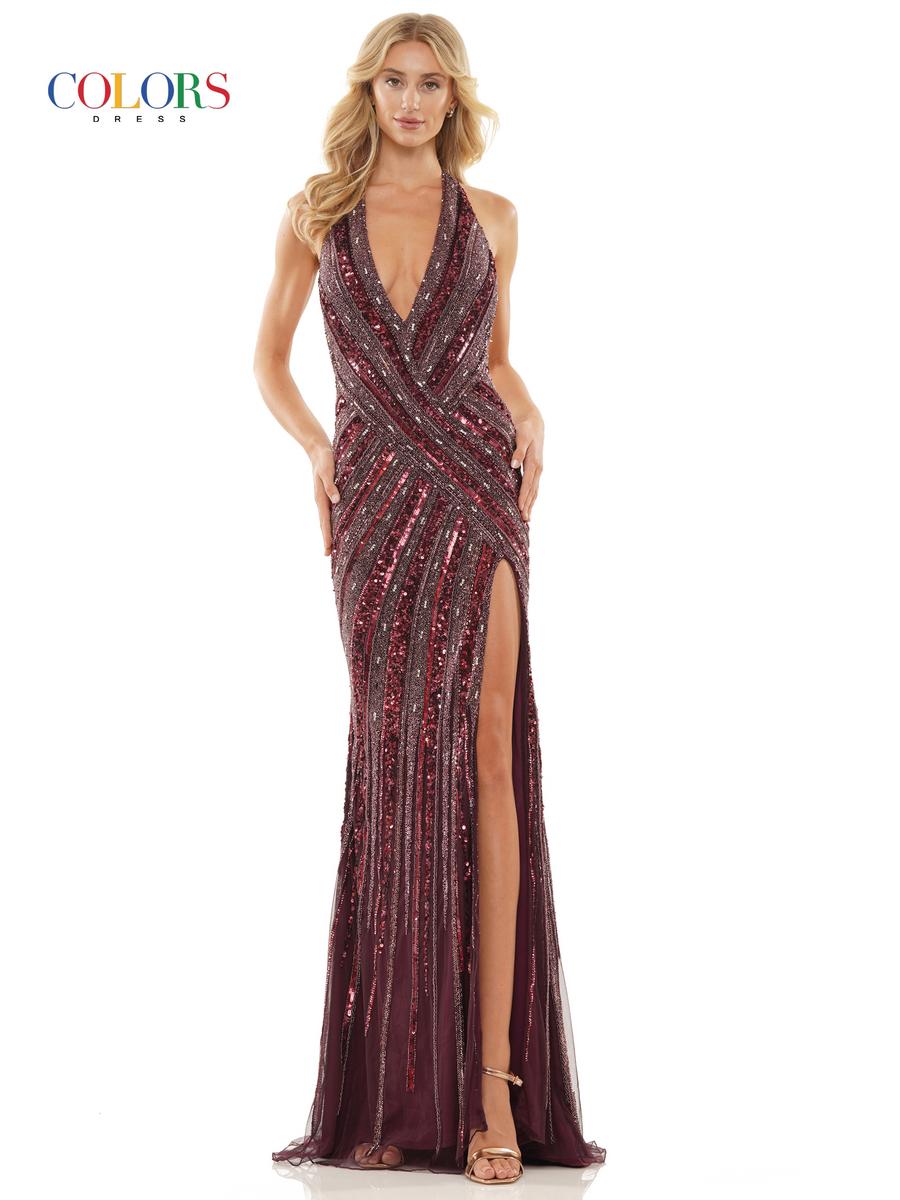 Colors Dress Evening Gown 6 / Wine Colors Dress K144