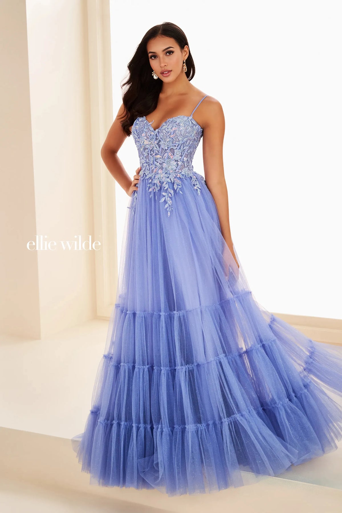 Ellie Wilde Prom Dress Blue Hydrangea / 00 Ellie Wilde EW37107