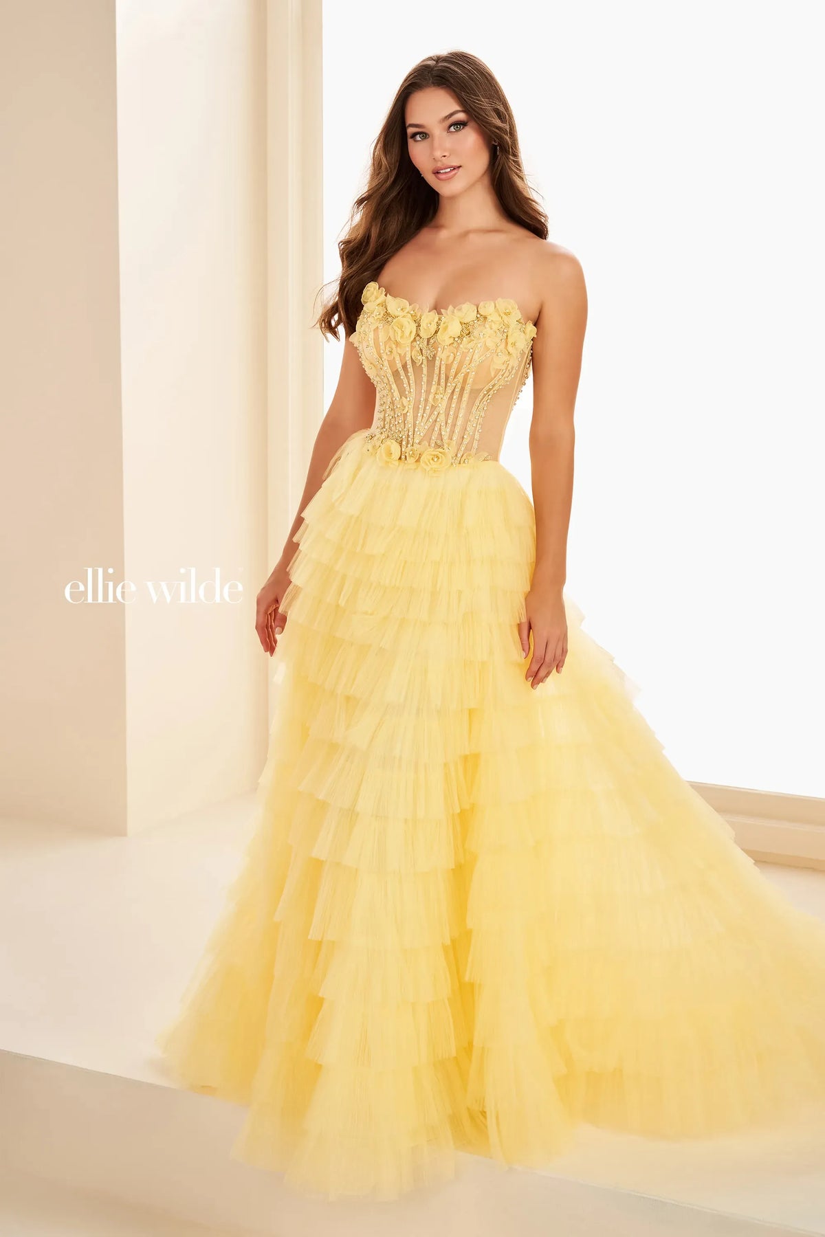 Ellie Wilde Prom Dress Canary Yellow / 00 Ellie Wilde EW37026